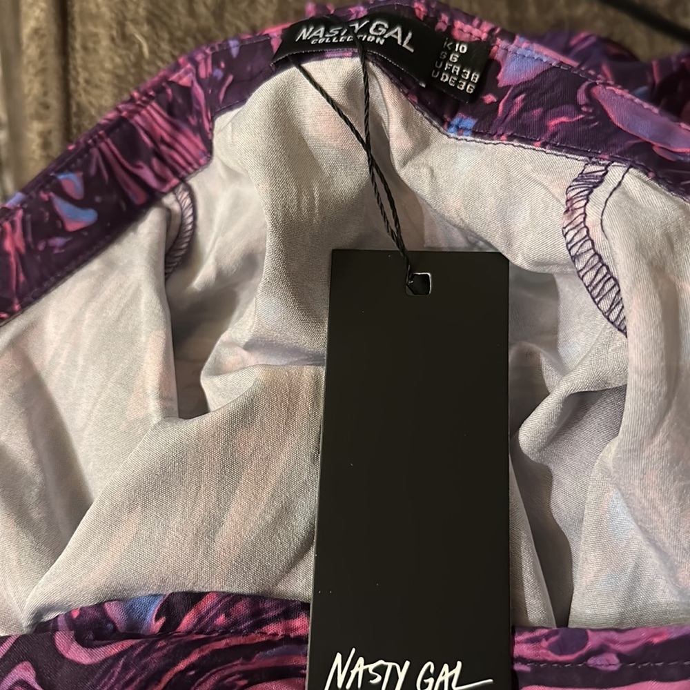 New Marble Print Tie Shirt Dress - Picture 5 of 5
